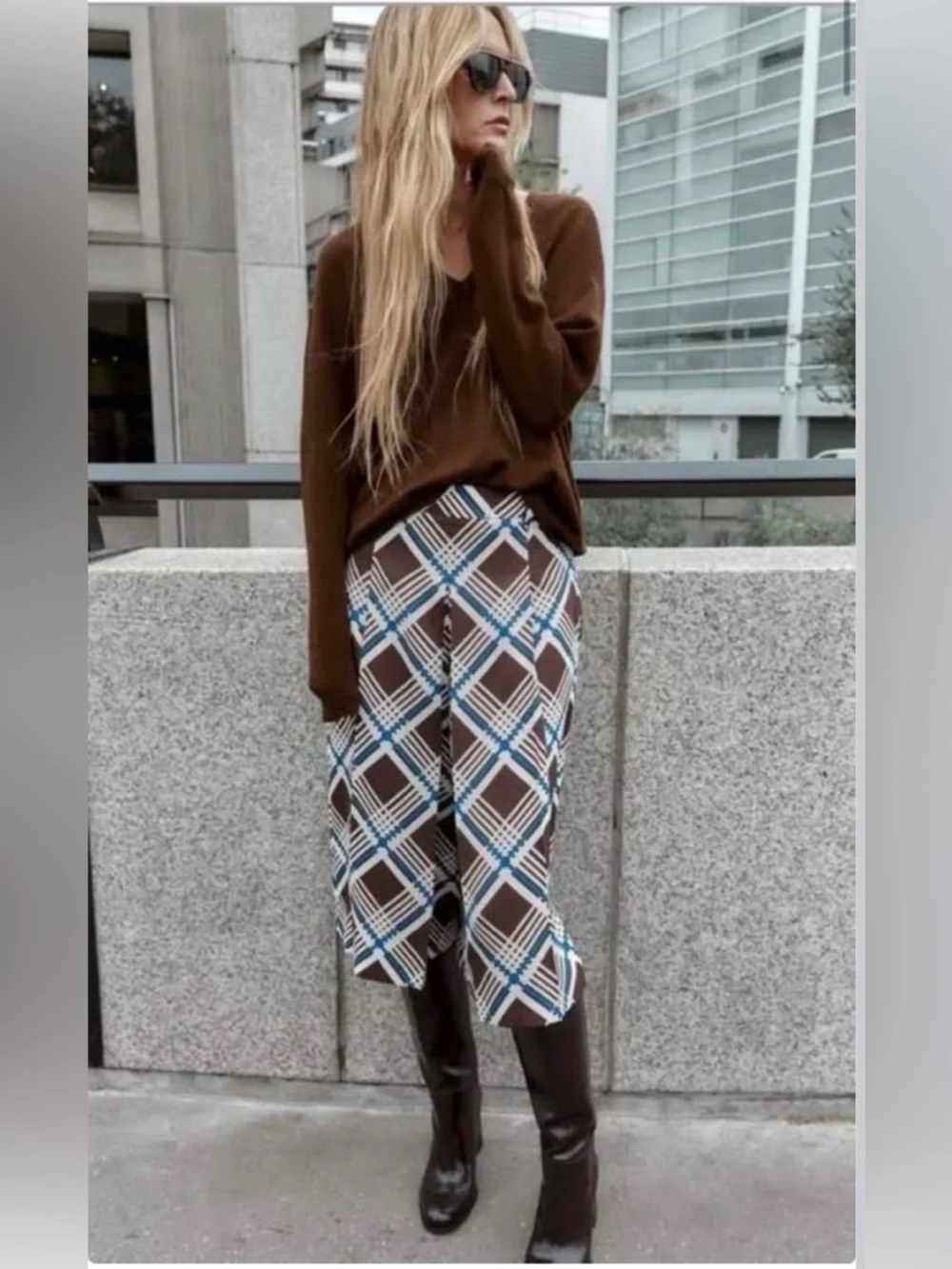 Zara NWT Plaid Pleated Culottes/ Shorts in Sz XS - Picture 1 of 6